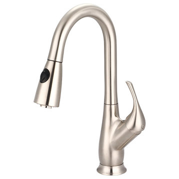 Single Handle Pull-Down Kitchen Faucet, Pvd Brushed Nickel