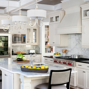 Sophisticated traditional "tuxedo" kitchen