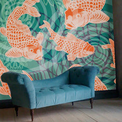Koi Fish Mural- POZdesigns - Wallpaper