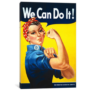 "We Can Do It!, Rosie The Riveter Poster" Wrapped Canvas Print, 26x18x1.5