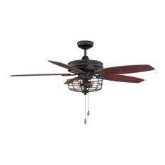 Ceiling Fan With Light, Oil Rubbed Bronze, 52"