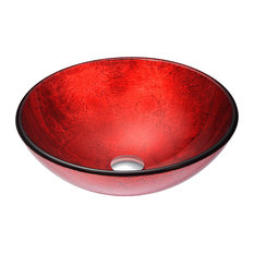 50 Most Por Red Bathroom Sinks For 2018 Houzz Anzzi Crown Series Deco Gl Vessel Sink Rous Red Bathroom Sinks