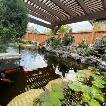 Vietnamese themed koi pond.