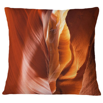 Sunshine in Antelope Canyon Landscape Photo Throw Pillow, 16"x16"