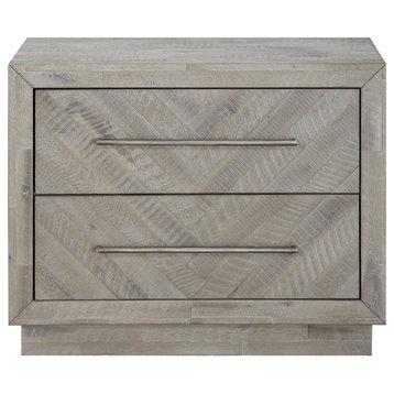 Modus Alexandra Solid Wood Two Drawer Nightstand in Rustic Latte