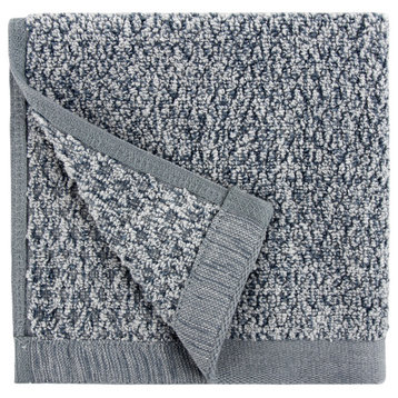 Everplush Diamond Jacquard Washcloth Towel Set, Pack of 6, Dusk (Grey Blue)