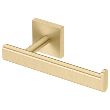Elevate Toilet Paper Holder, Brushed Brass, Euro