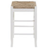 Home Square Square Rush 24" Stationary Counter Stool in White - Set of 2