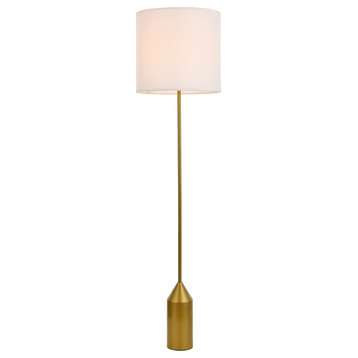 Elegant Lighting LD2453FLBR Modern Ines Lamp Brass And White