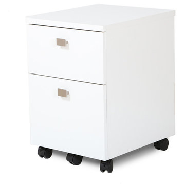 South Shore Interface 2-Drawer Mobile File Cabinet, Pure White