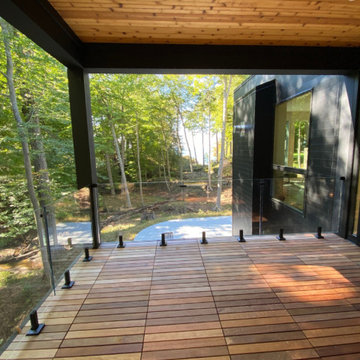 Private Side Yard Covered Deck with Ipe Decking