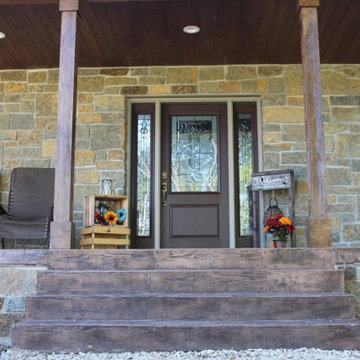 Castle Ridge and Baltic Hills Real Stone Veneer Custom Blend Front Porch