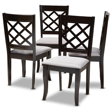 Verner Gray Espresso Browned Wood Dining Chair, Set of 4