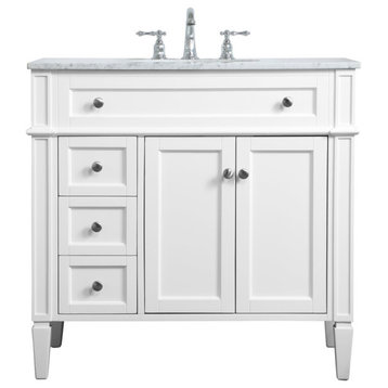 Elegant Decor VF12536WH 36" Single Bathroom Vanity, White