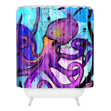 Sophia Buddenhagen Purple Octopus Shower Curtain