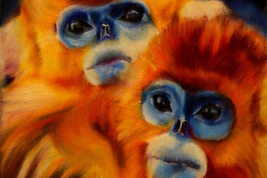 Original Oil Painting "Blue Faced Monkey"