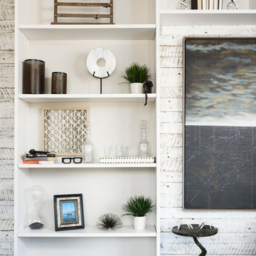 Office Shelves and Feature Wall
