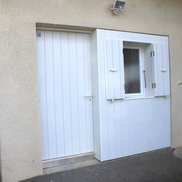 aménagement d'un garage avec chambre et salle de bain