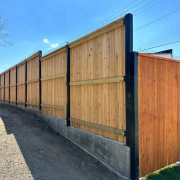 High Security Wood Privacy Fence on Retaining Walls