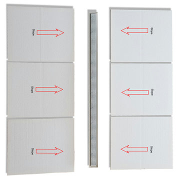 220 SQFT Linear Shower Kit, 49" x 78" CURBLESS CENTER, 28" Tile-In Linear Drain