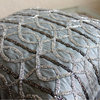 Lattice Trellis Gray Pillow Covers, Art Silk 16x16 Pillows Cover, Gray N Silver