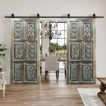 Carved Barn Doors: A Statement Piece for Your Library and Home Studio