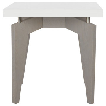 Shelley Retro Lacquer Floating Top Lacquer End Table White/Gray