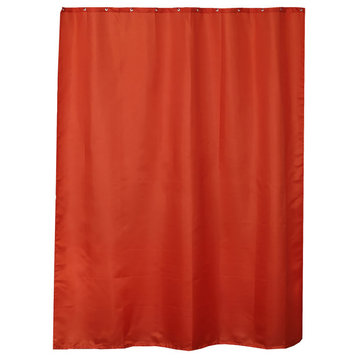 Extra Long Shower Curtain Polyester, 12 Rings, 79"Lx 71"W, Orange