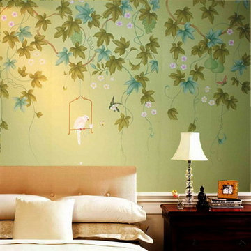 Hand painted wallpaper showroom