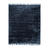 Aiden Handwoven Midnight Blue Rayon Rug With Tassels, 8'x10'