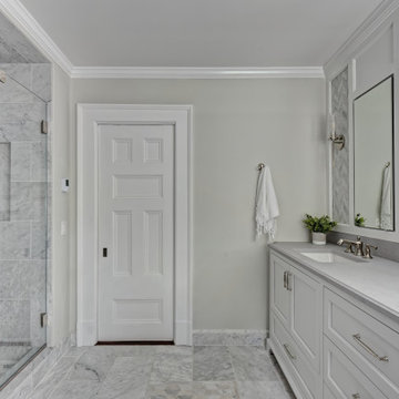 Blissful Master Bathroom in Grays & Whites