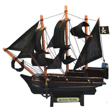 Wooden Black Pearl Pirates of the Caribbean Model Pirate Ship 7''