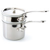 Mauviel M'cook Stainless Steel Bain Marie, Cast Stainless Steel Handle, 0.9 qt.