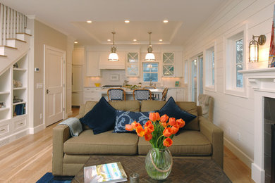 Beach style family room photo in Minneapolis