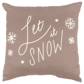 Let It Snow Double Sided Pillow, Taupe
