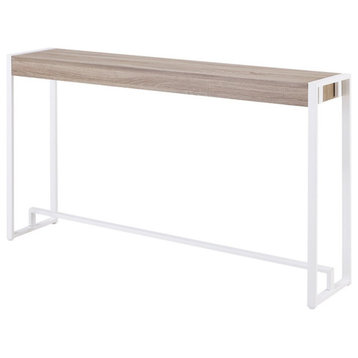 Maklaine Engineered Wood Top Console Table in Mocha Gray and White