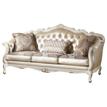 ACME Chantelle Sofa With 3-Pillows, Pearl White, 53540 Promo