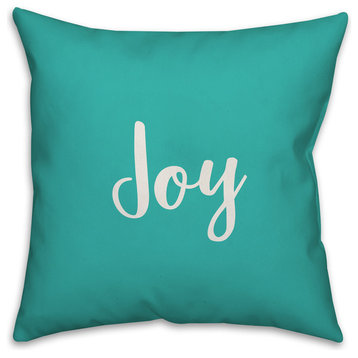 Joy To The World, Teal 18x18 Throw Pillow Cover