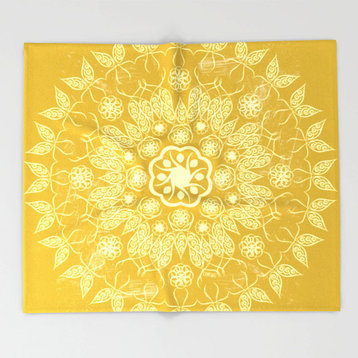 Golden Mandala Throw Blanket, Twin