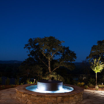 Flagstone Patio with Water Feature