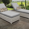 Fairmont Wheeled Chaise Set of 2 Outdoor Wicker Patio Furniture in Grey