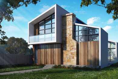 Modern home 3d rendering