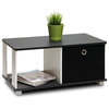 Coffee Table with Bin Drawer, Black & White