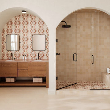 Spanish Mosaic Tile Bathroom
