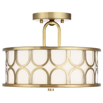 Trade Winds Courtland Semi-Flush Mount Ceiling Light in Natural Brass