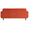 Lexicon Rand 82.5" Mid-Century Velvet Sofa with 2 Pillows in Orange