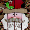 Adorable Wood Santa with Metal Mustache Deco Mesh Wreath