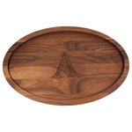 BigWood Boards - BigWood Boards Oval Monogram Walnut Trencher Board, A - From cutting to serving, this versatile cutting board is great for food preparation and makes a beautiful addition to your kitchen. Proudly made in the USA from wood that is responsibly sourced. Crafted of Walnut, a wood that naturally resists bacteria growth and will withstand every day use for many years. Non-slip rubber feet keep the board in place and the perimeter groove catches juices which keeps the mess on the board and off the counter. Easy to care for using soap and warm water to clean and regular oiling to maintain.