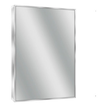 "Rectangular Round Edge" Non Illuminated Double Bevelled Bathroom Mirror 2 Sizes