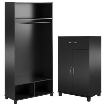 Home Square 2-Piece Set with 36" Wide Cabinet & 24" 2 Door Base Storage Cabinet